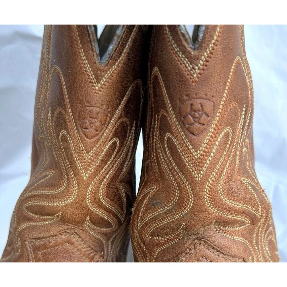 Ariat Legend Leather Western Cowboy Boots 7B Brown Square Toe Russet Rebel